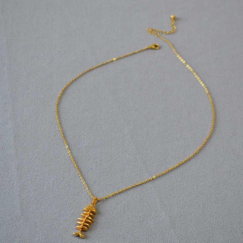 Gold Herringbone Necklace - Noelle