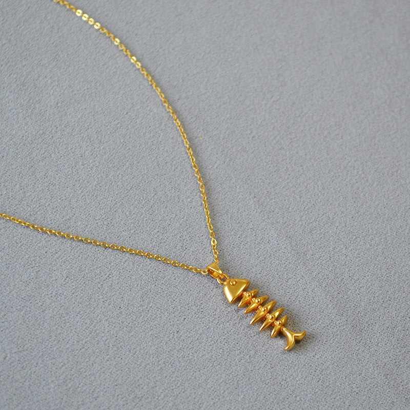 Gold Herringbone Necklace - Noelle