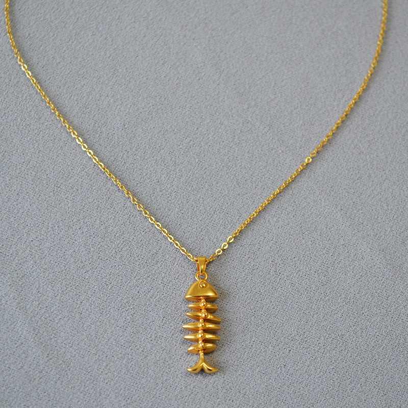 Gold Herringbone Necklace - Noelle