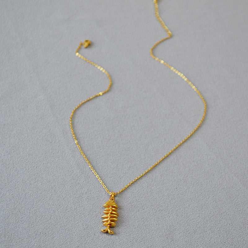 Gold Herringbone Necklace - Noelle