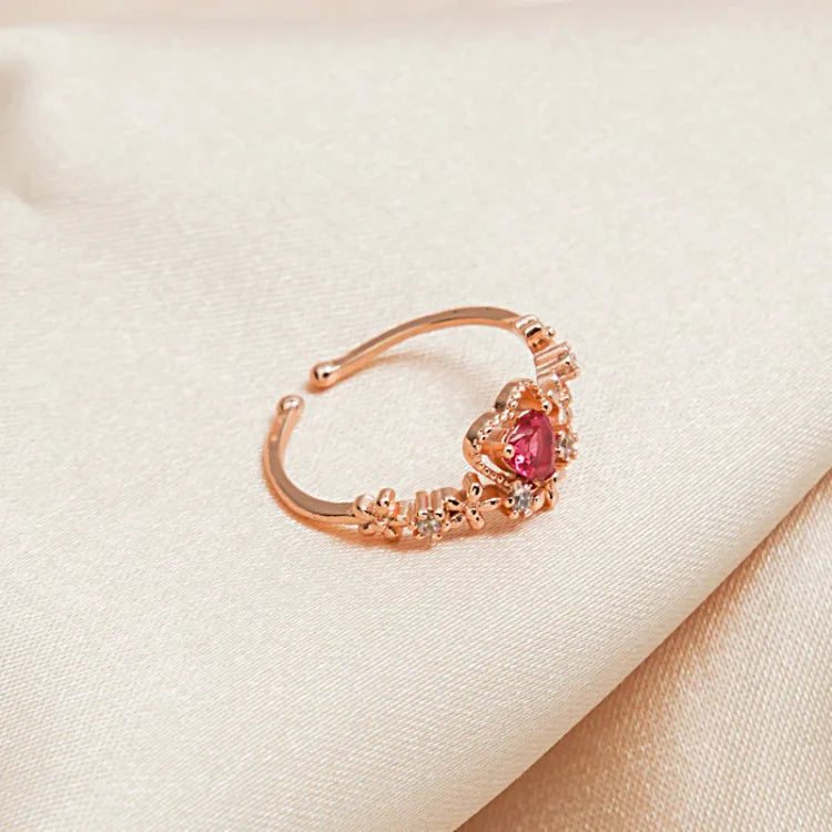 Scarlett Red Crystal Love Ring