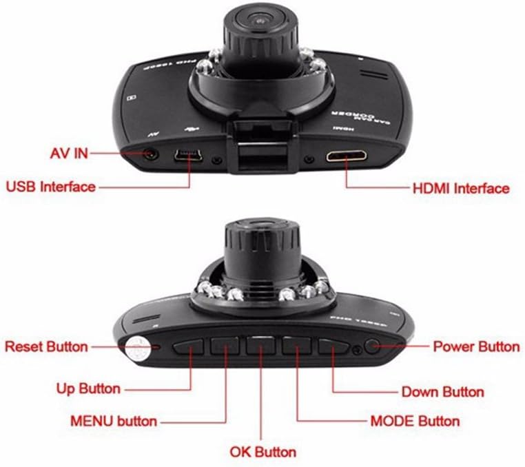 Dual Lens Car Dash Cam G30 2.7" LCD Full HD 1080P with G-Sensor