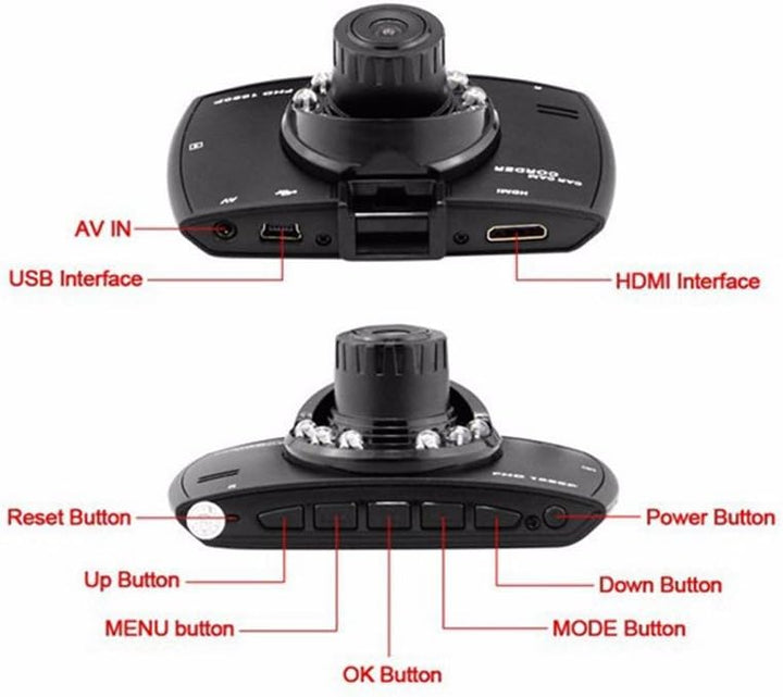 Dual Lens Car Dash Cam G30 2.7" LCD Full HD 1080P with G-Sensor