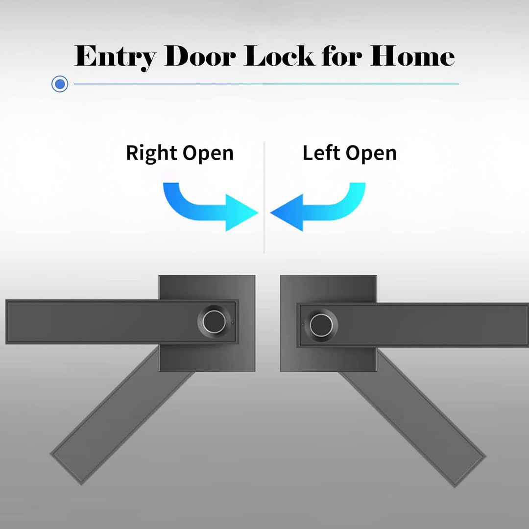 Smart Fingerprint Door Lever Lock with Key Access & 30 User Capacity – Nivora
