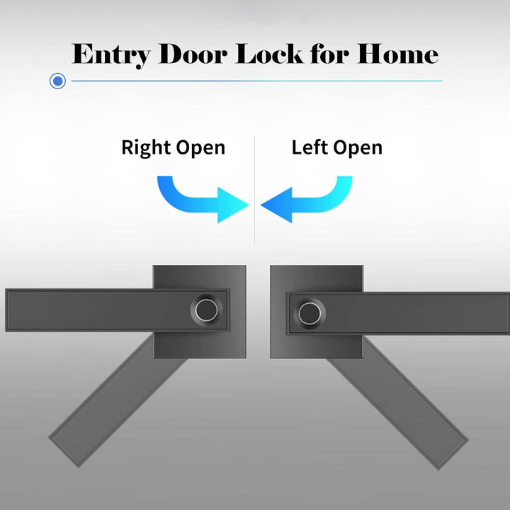 Smart Fingerprint Door Lever Lock with Key Access & 30 User Capacity – Nivora