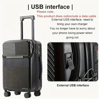 Hard Shell Carry-On with Cup Holder, USB Port & TSA Lock