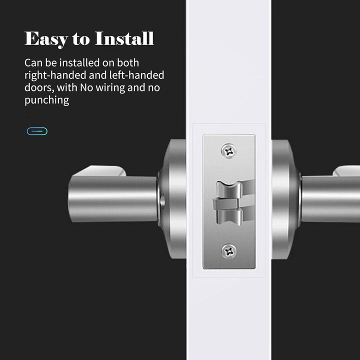 Smart Fingerprint Door Lever Lock with Key Access & 30 User Capacity – Nivora