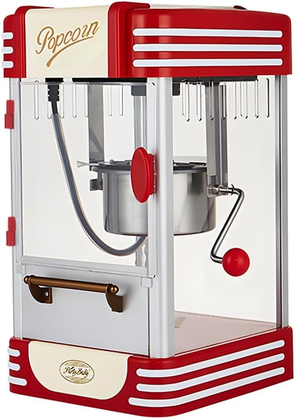 Retro Red Electric Tabletop Popcorn Maker with Timer – Calvano