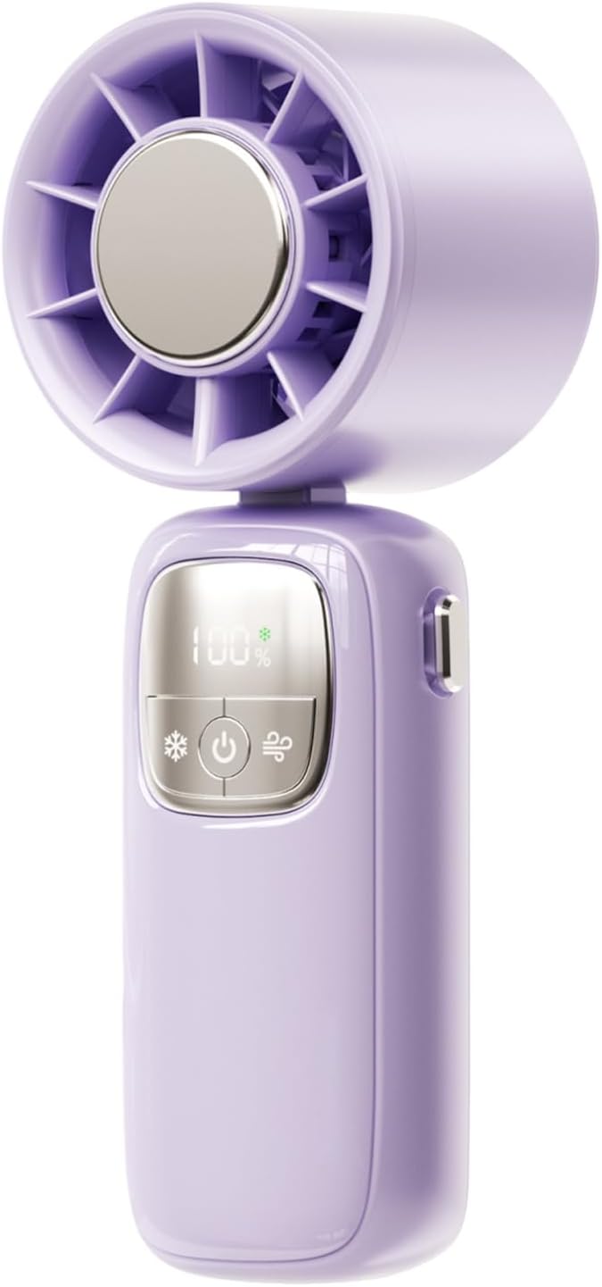 Portable Foldable Handheld Fan with LED Display 100 Speeds