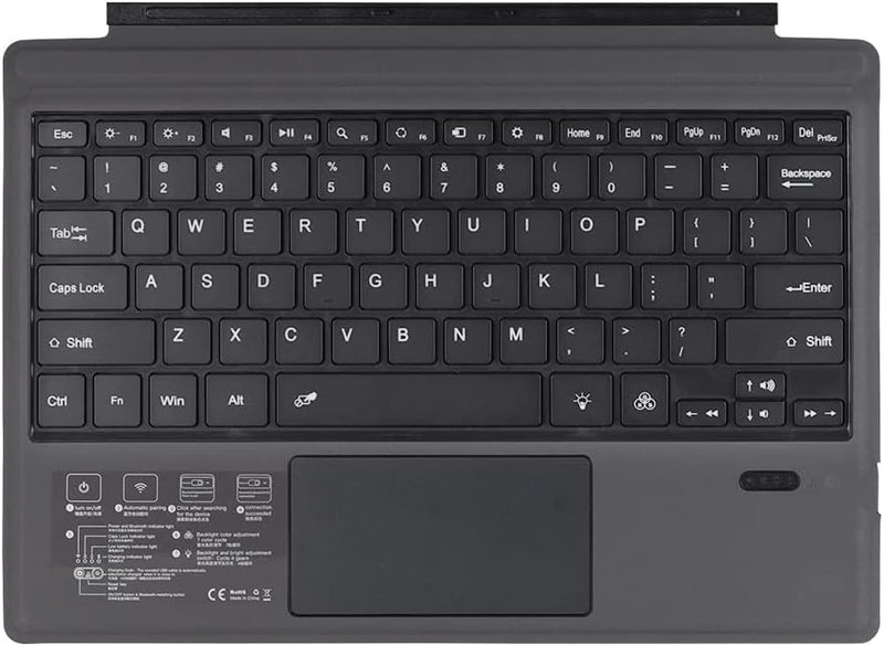 Wireless Bluetooth Keyboard with Backlight and Touchpad for Surface Pro – Nexora