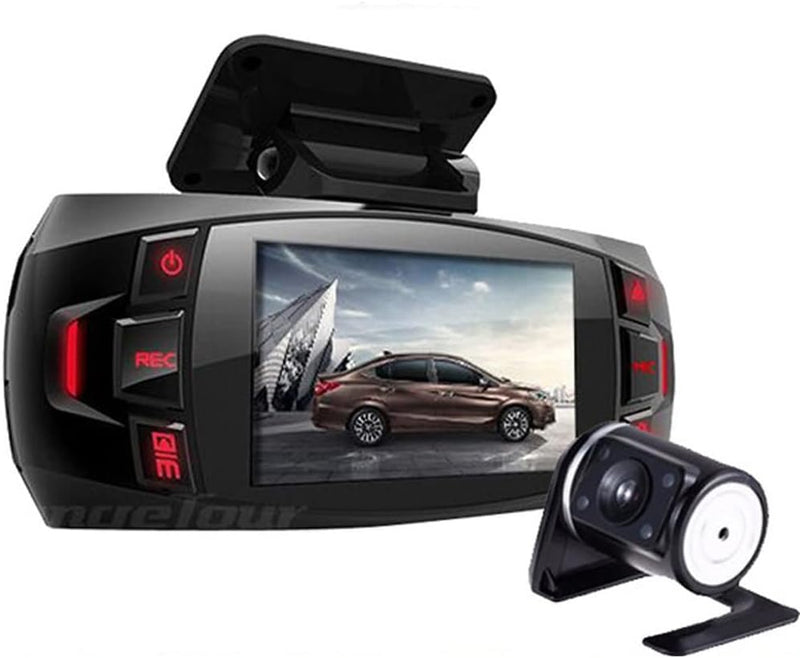Dual Camera Dash Cam 2.7" LCD with 170° Wide Angle and Rear View