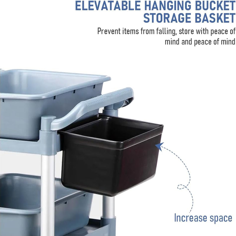 3 Tier Rolling Service Cart with Lockable Wheels – ServePro