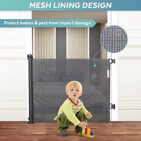 Retractable Mesh Baby Safety Gate with Auto-Close Lock – Kivora