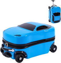 18” Kids Pull-Along Car Suitcase with Retractable Handle