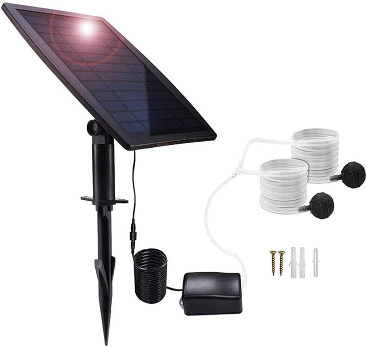 Solar Powered Air Pump Kit 2.5W with Hoses and Stones