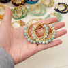 Boho Natural Crystal Large Hoop Earrings - Sanne