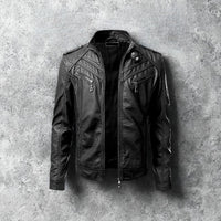 Men's leather jacket with removable hood – Autumn edition Marcellus