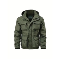Men's transitional jacket water-repellent with removable hood - Leif