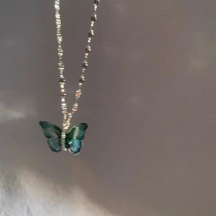 Blue Butterfly Necklace – Elina