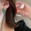 Emerald Green Crystal Hoop Earrings – Esme