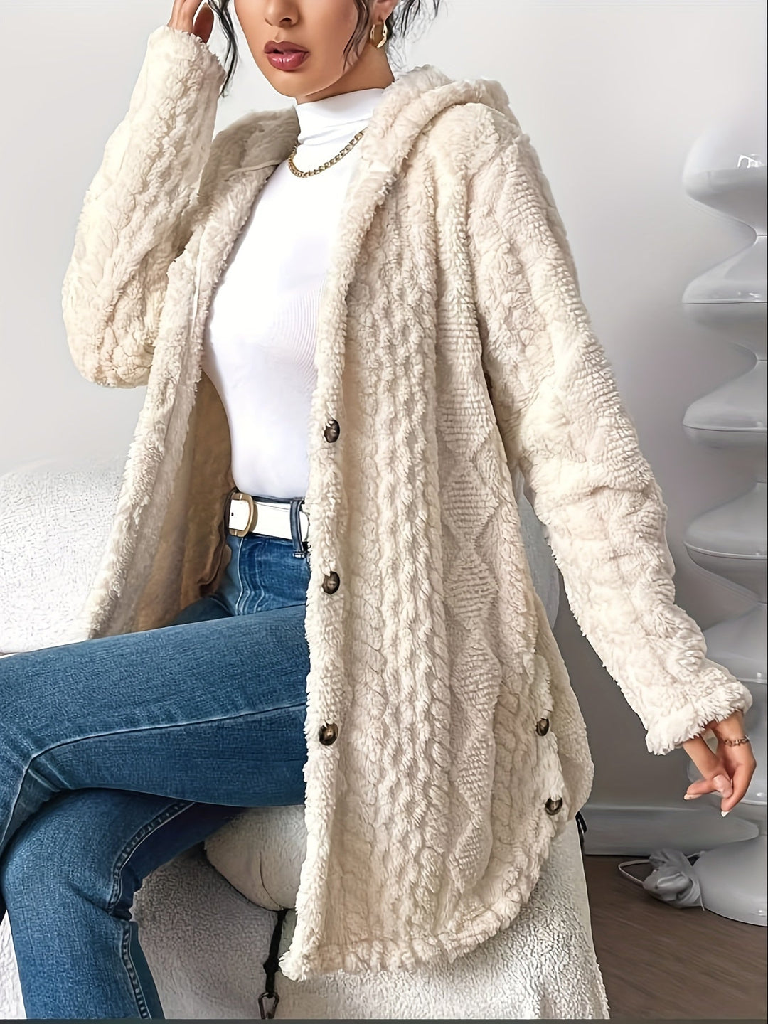 Soft Long Women's Cardigan with Hood – Marit