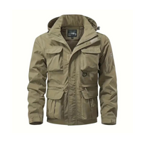 Men's transitional jacket water-repellent with removable hood - Leif