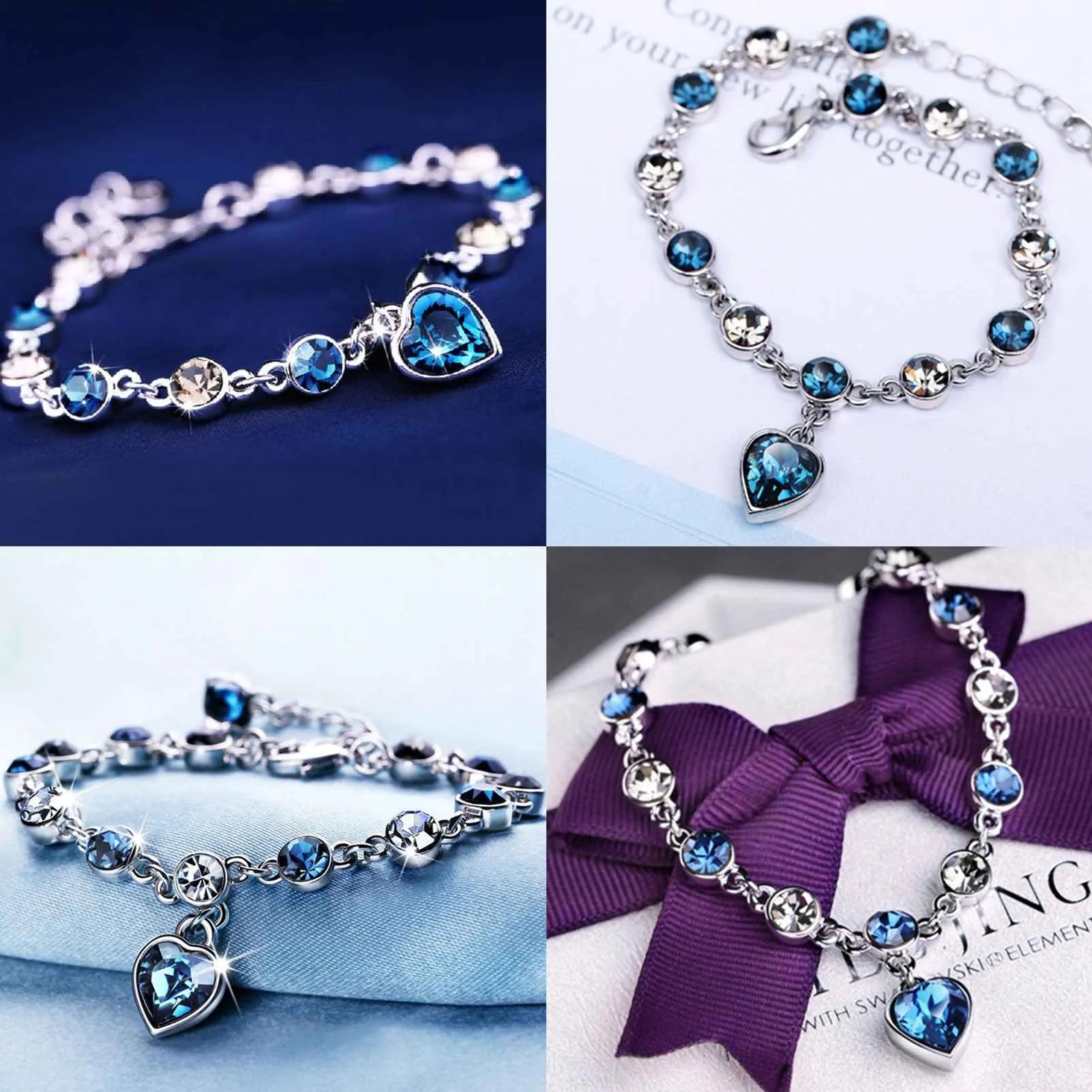 Heart of the Ocean Crystal Bracelet