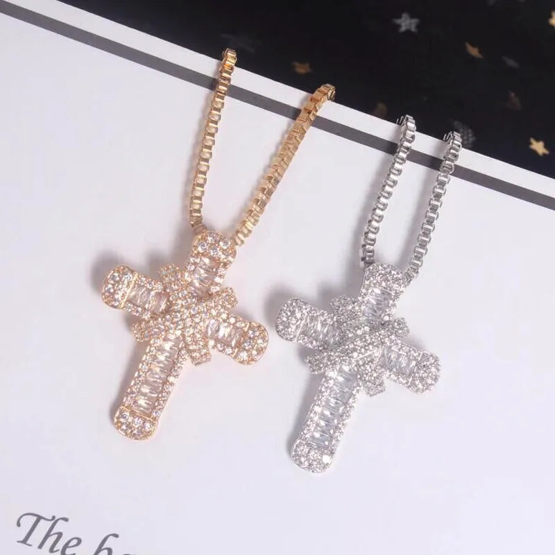 Crystal Cross Charm Necklace | Elegant Jewellery