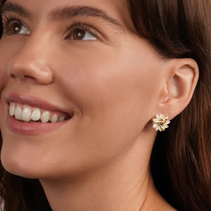 Elegant Opal Flower Petal Earrings | Sophisticated and Stylish