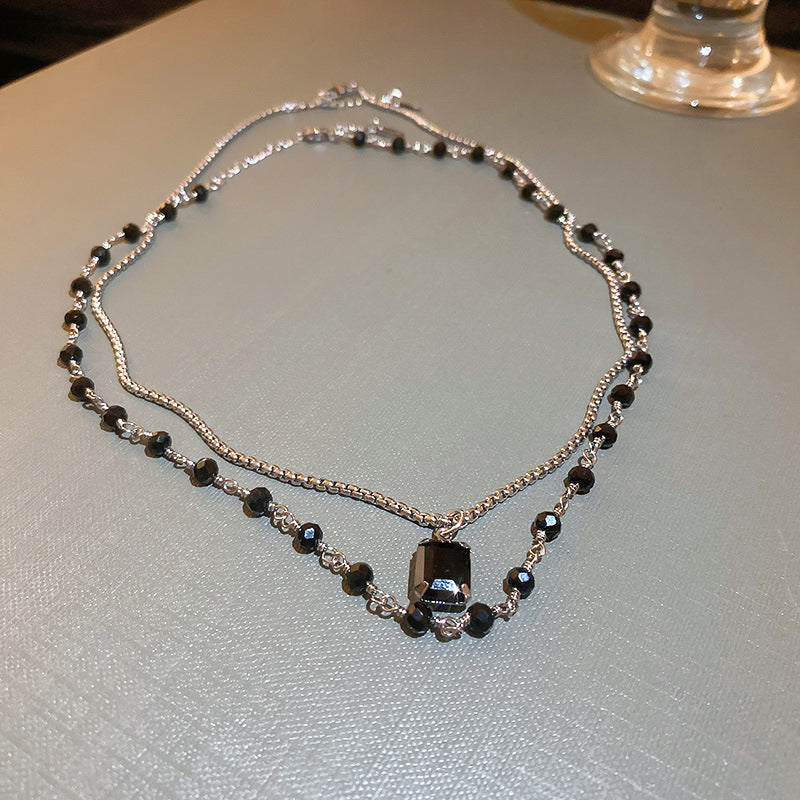 Elegant Silver Double Chain Necklace