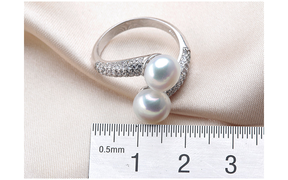 Adjustable Ring | Natural Freshwater Pearls | Elegant Statement Jewellery