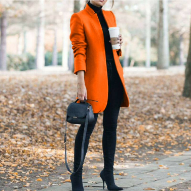 Women's Stand Collar Winter Coat with Timeless Design – Reginel