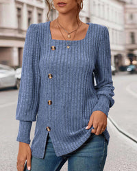 Knitted Ladies Top with Buttons – Mireille