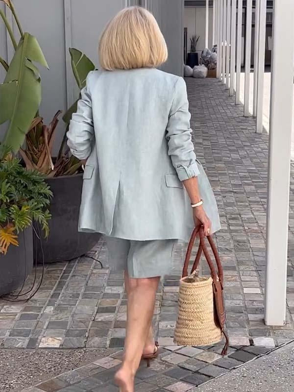 Trendy Ladies Linen Summer Set – Camille