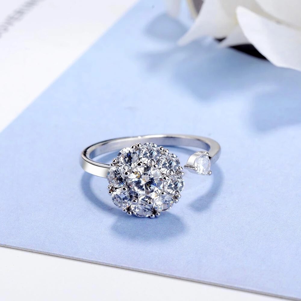 Rotating Crystal Ring | Elegant Spin Design | Women's Jewellery