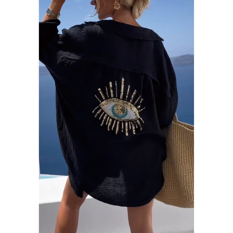 Linen Ladies Blouse with Button Closure – Marise