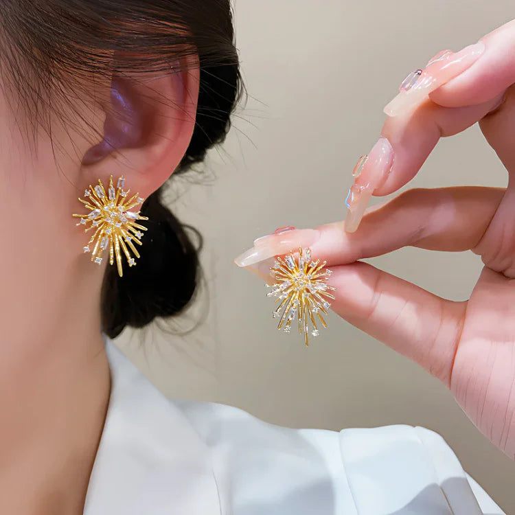 Golden Firework Zirconia Earrings – Livia