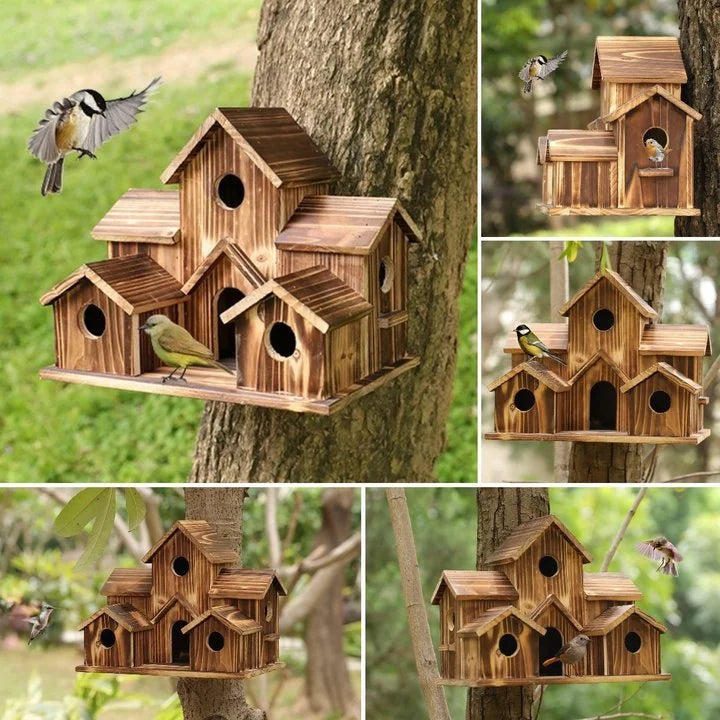 6 Hole Handmade Birdhouse - NestHaven-State of Style