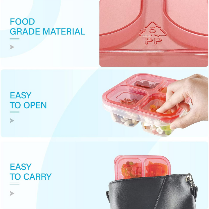 6-Pack Reusable Bento Box Meal Prep Set-Brightly Coloured-State of Style