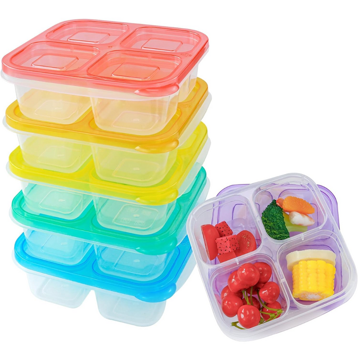 6-Pack Reusable Bento Box Meal Prep Set-Brightly Coloured-State of Style