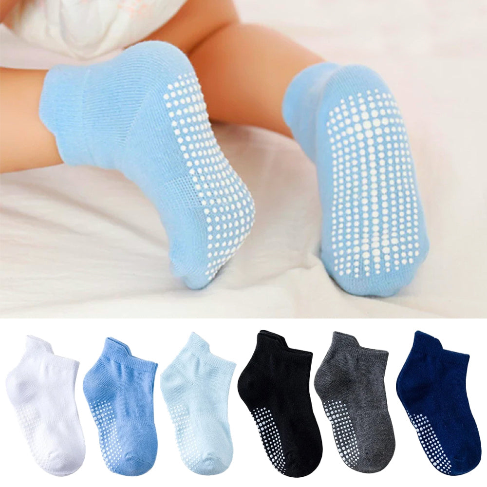 6 Pairs of Anti-Slip Baby Socks – Finn-Blue-0 to 1 year-State of Style