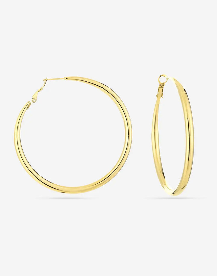 60mm Diameter Gold-Plated Hoop Earrings-State of Style