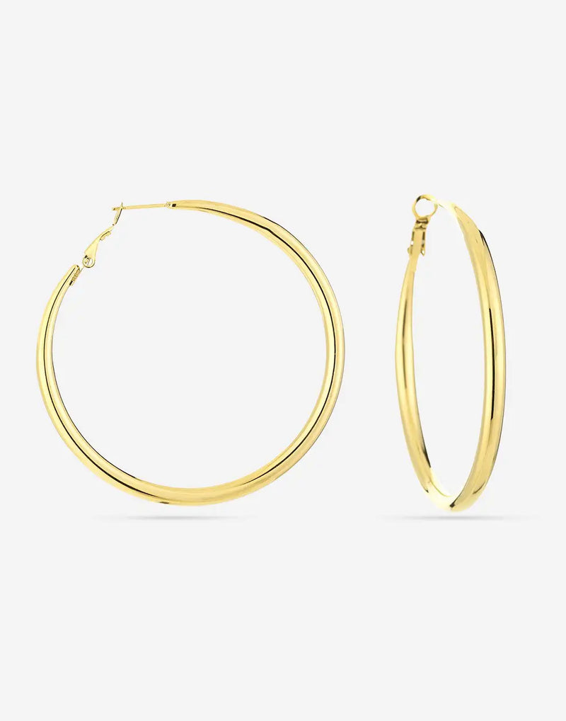 60mm Diameter Gold-Plated Hoop Earrings-State of Style