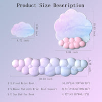 Cloud-Shaped Ergonomic Wrist Rest Set with Mouse Pad & Coaster – Zeyora