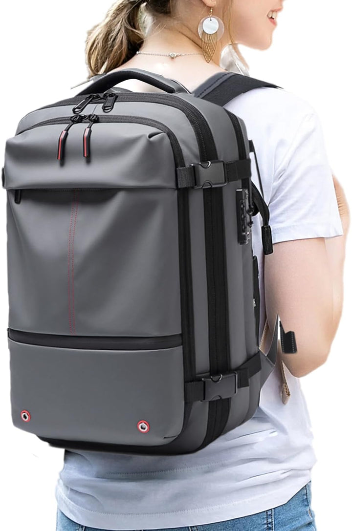 Air Vacuum Backpack – Expandable 60L Waterproof Travel Pack with Laptop Compartment – Trivora