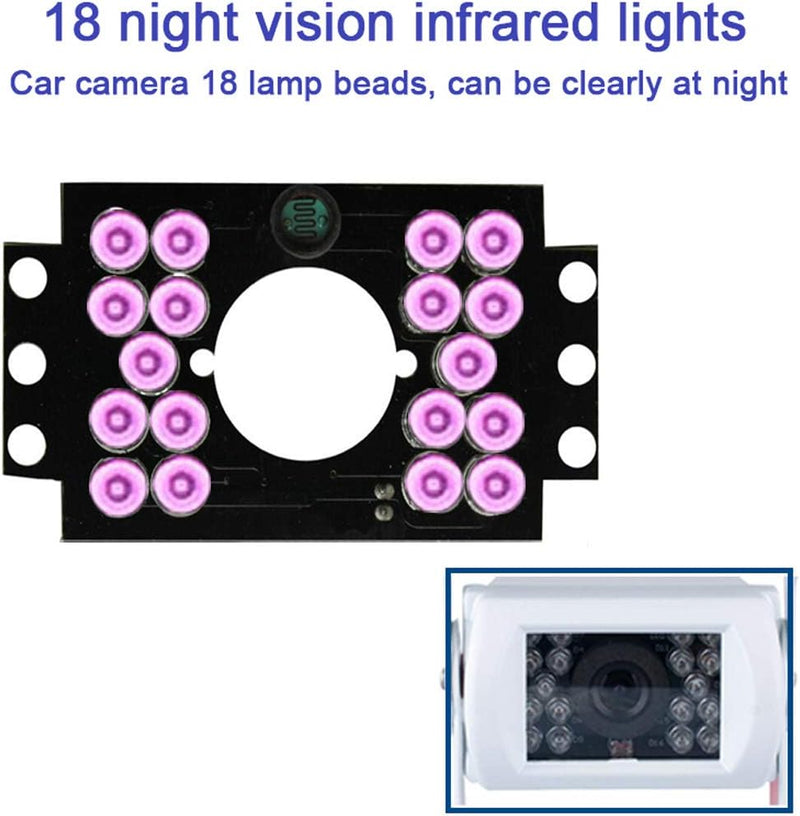 Truck Backup Camera 12V/24V with 18 LED IR Night Vision IP68