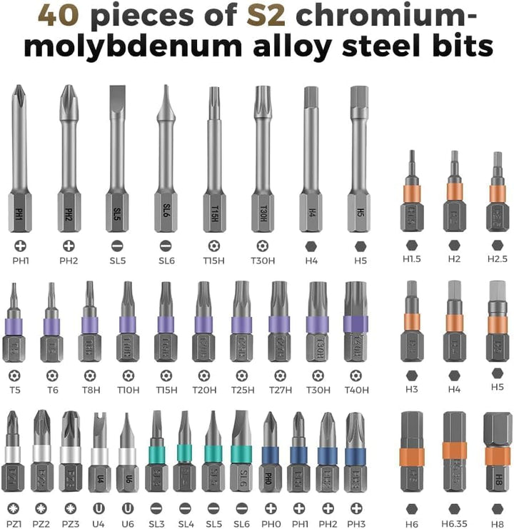 42-in-1 Magnetic Screwdriver Set – Precision Repair Tool Kit with Bits & Handle – Fixaro