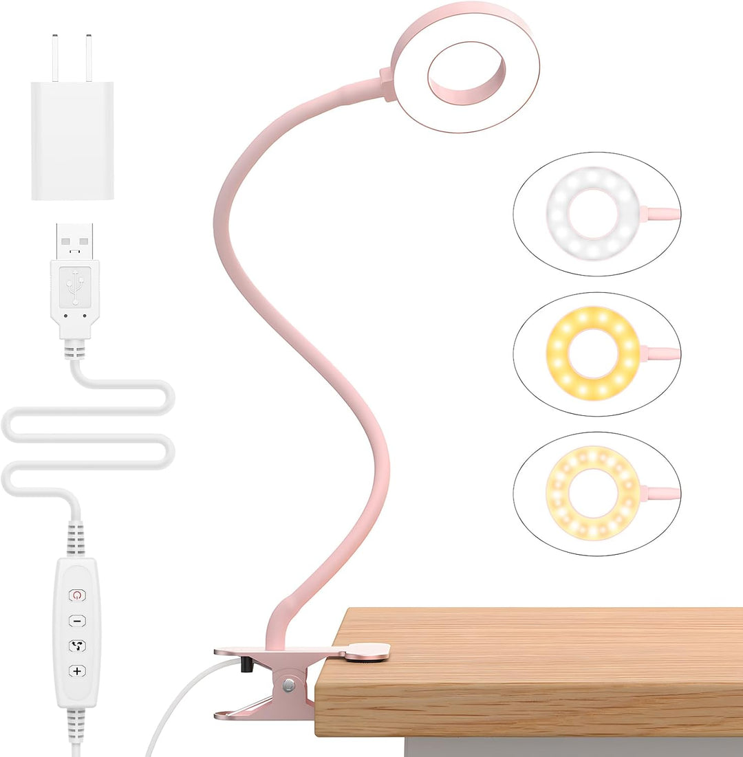 3 Colour Modes LED Desk Clamp Lamp with  & Flexible Gooseneck – Selvara (1+1 FREE)