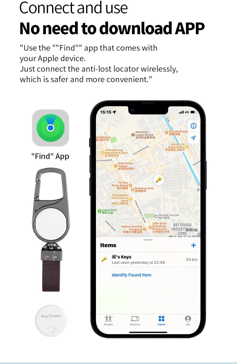 Smart Anti-Lost Locator Keychain – Real-Time Tracking with Find My – Zeyora