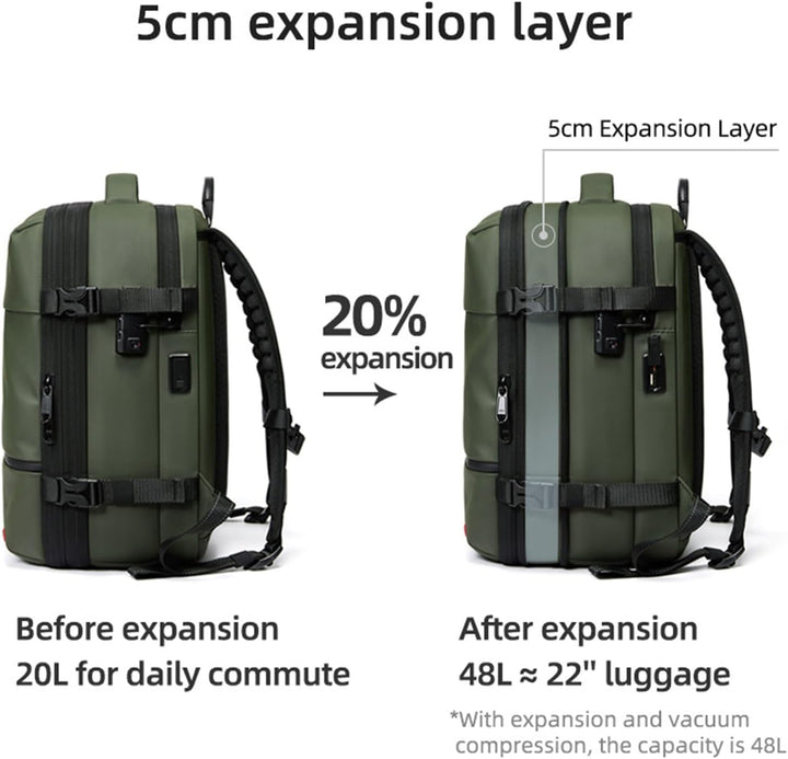 Expandable & Waterproof Travel Backpack with Vacuum Compression – Arvid